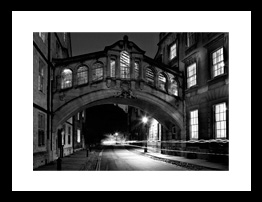 Oxford black and white framed print